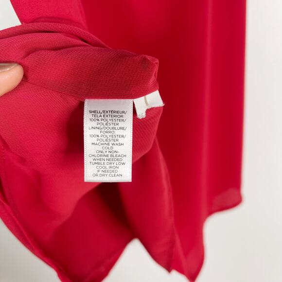 LOFT XSmall XS Bright Red V Neck Racerback Camisole Tank Top Blouse Shell Womens - Picture 6 of 7